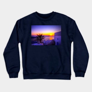 Purple Sunset In Santorini Crewneck Sweatshirt